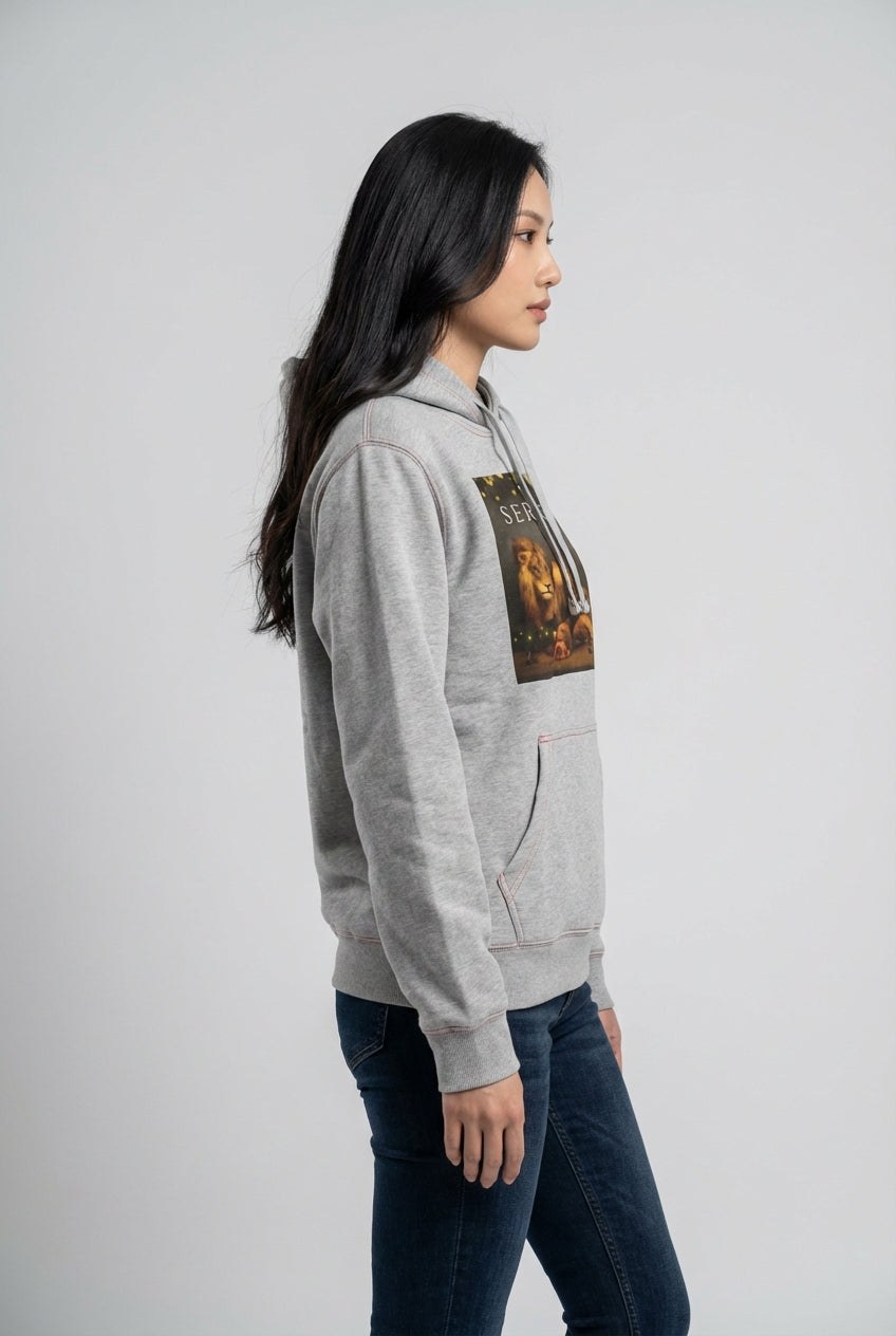 Basic Hoodie with Festive Gingerbread Print