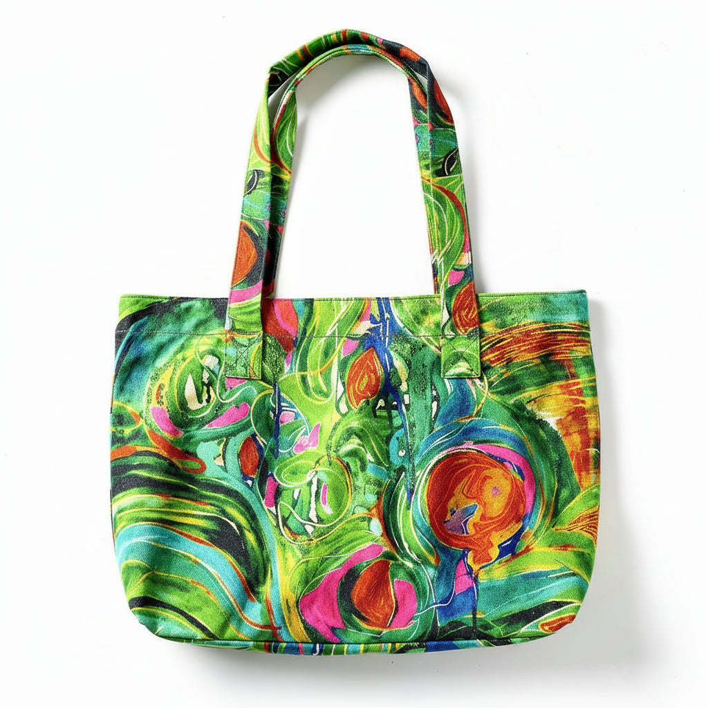 Large Tote Bag Pink Water Lilies