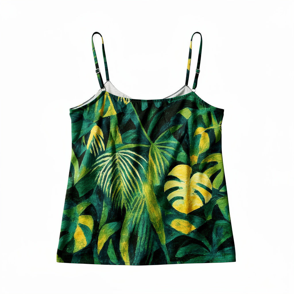 Camisole Green Leaves | Lightweight Organic Cotton Voile