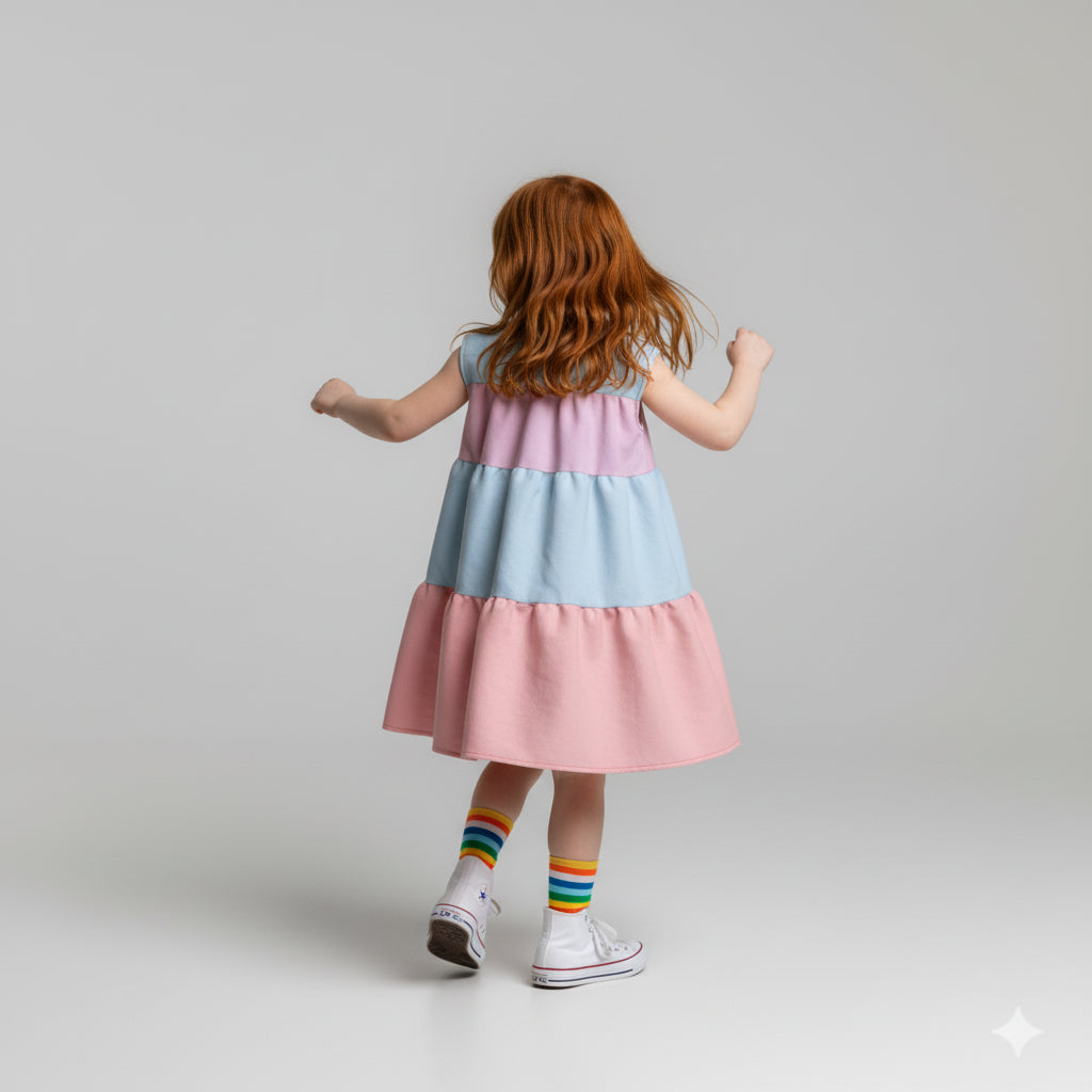 Meowsville Dress in Ice Cream