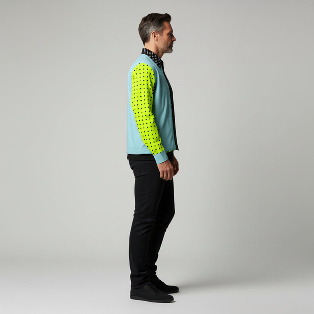 Men's Baby Blue/Black Diamond Golf Jacket