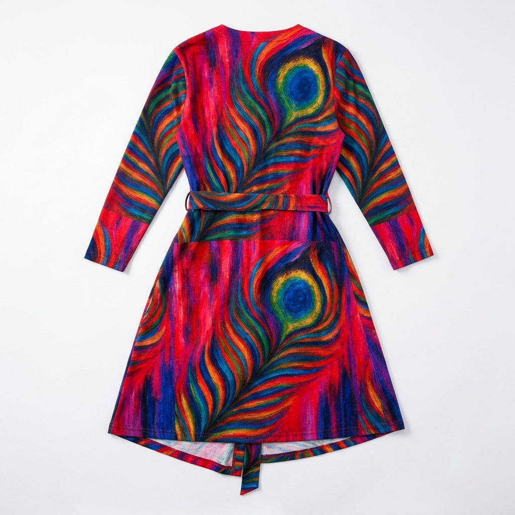 Wrap Dress Hot Pink Feather