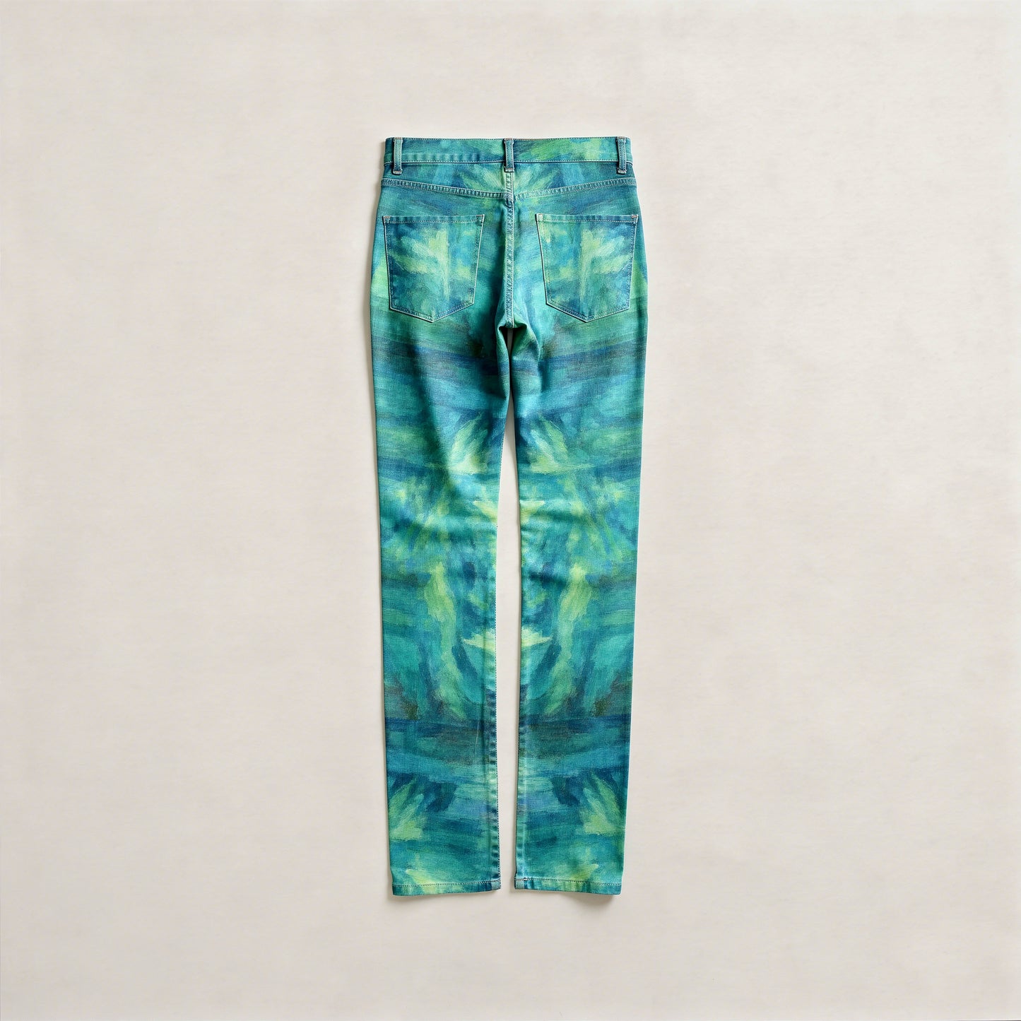 Skinny Jeans Turquoise Watercolors
