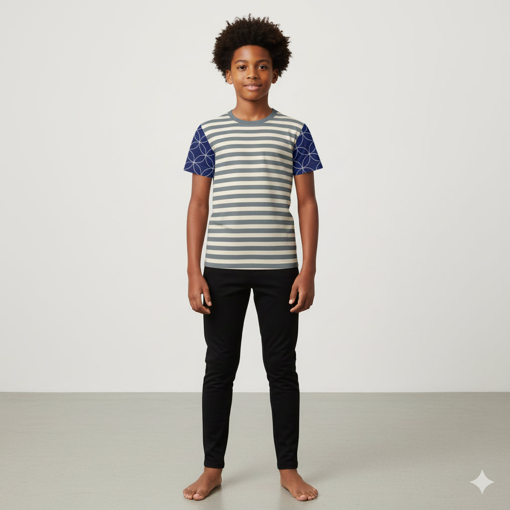 Boys Grey Stripe Tee