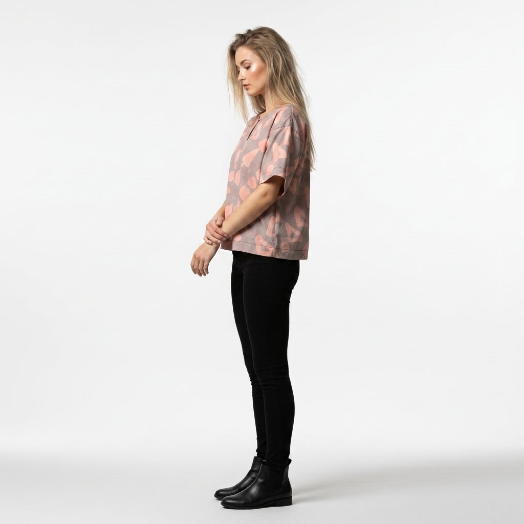 Trigon Rosy Mushroom Woven Tee