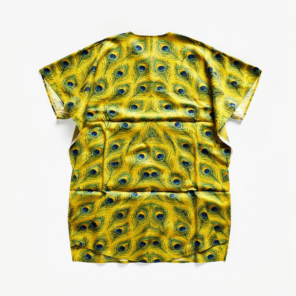 Caftan Yellow Flowers in Organic Cotton Voile