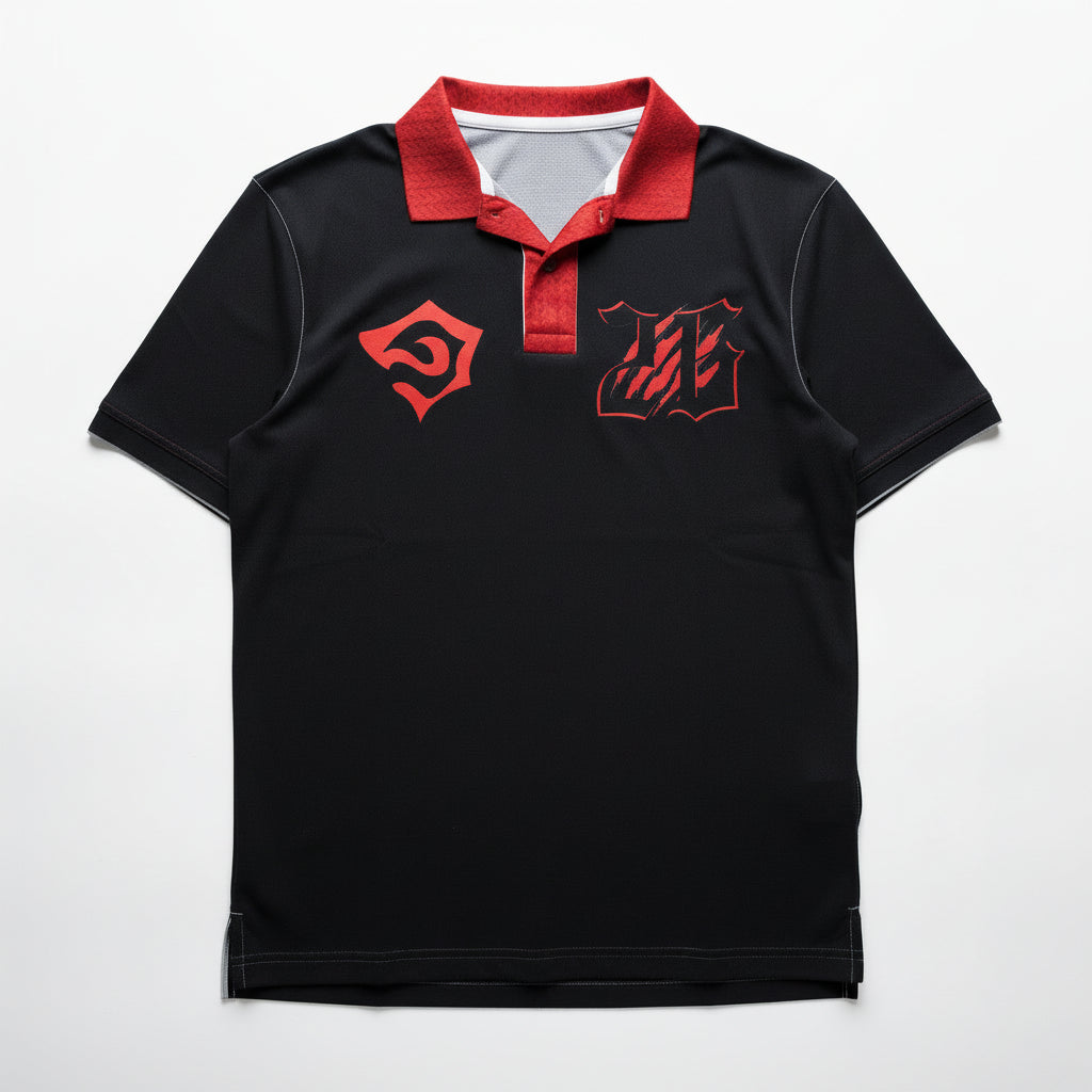 R4ven Polo Shirt in Midweight Stretch Cotton Fleece