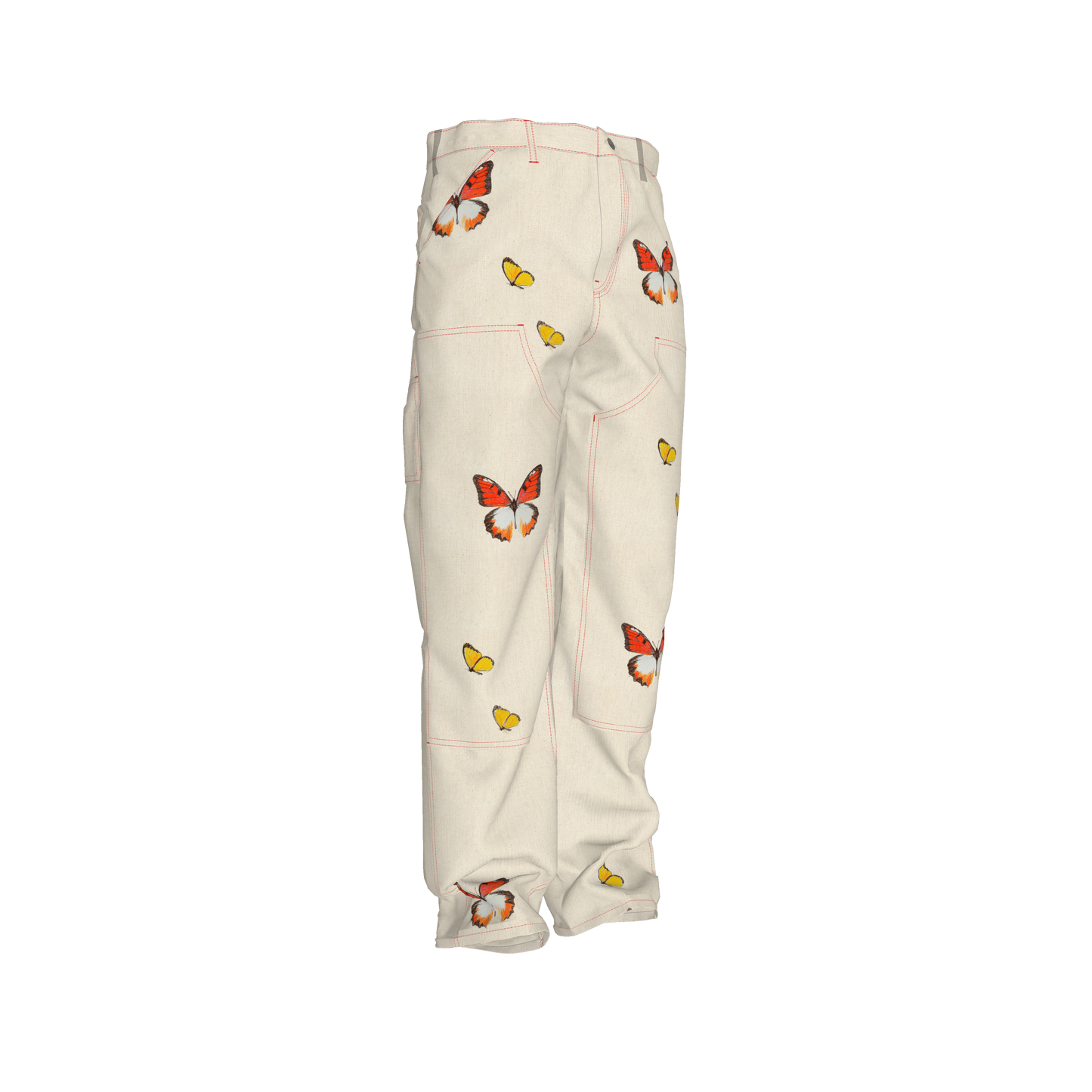 men's boxy double front pant - unisex low waist pants in Stretch Organic Cotton Twill