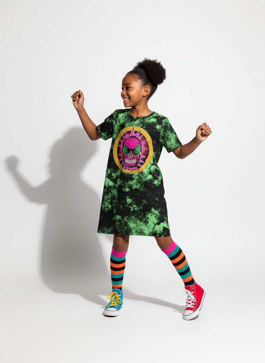 Punk Skull T-Shirt Dress