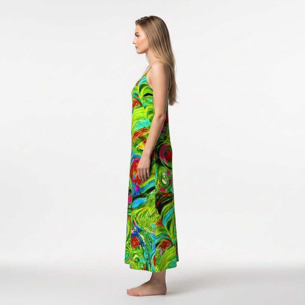 Slip Dress (non Bias) Pink Water Lilies