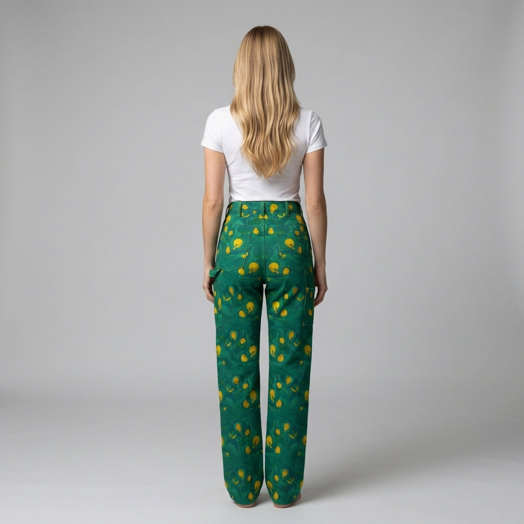 Carpenter Pants Yellow Flowers