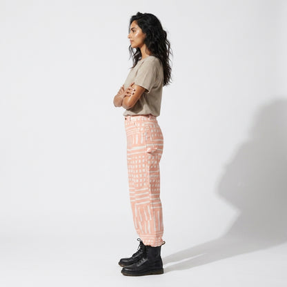 Everywhere Peach Check Carpenter Pants 