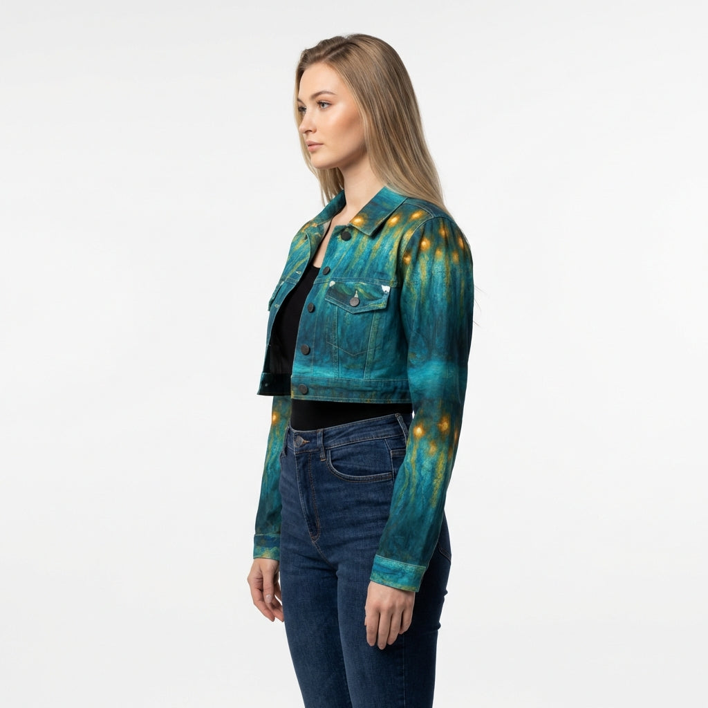 Cropped Jean Cotton Jacket Romantic Candlelight