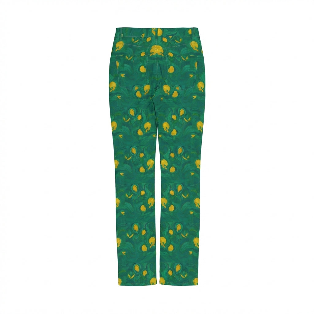 Skinny Jeans Yellow Flowers – Slim Jeans in Heavyweight Stretch Cotton Denim