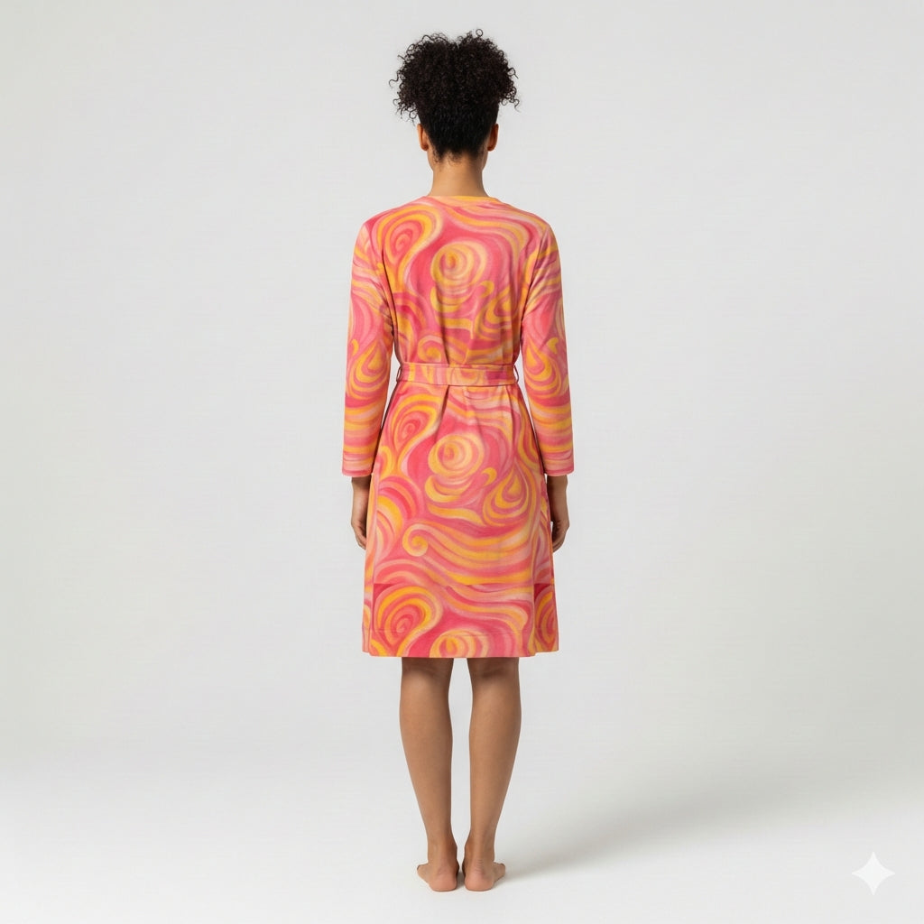 Wrap Dress Sunset Swirls