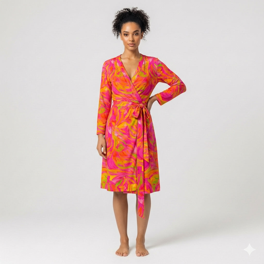 Wrap Dress Pink Noodles – Traditional Jersey Wrap Dress
