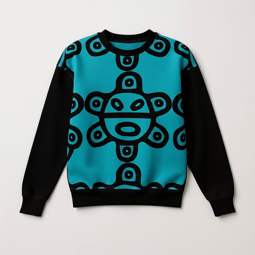 Taino Sol Sweater — Youth Crewneck Sweatshirt in Cotton Fleece