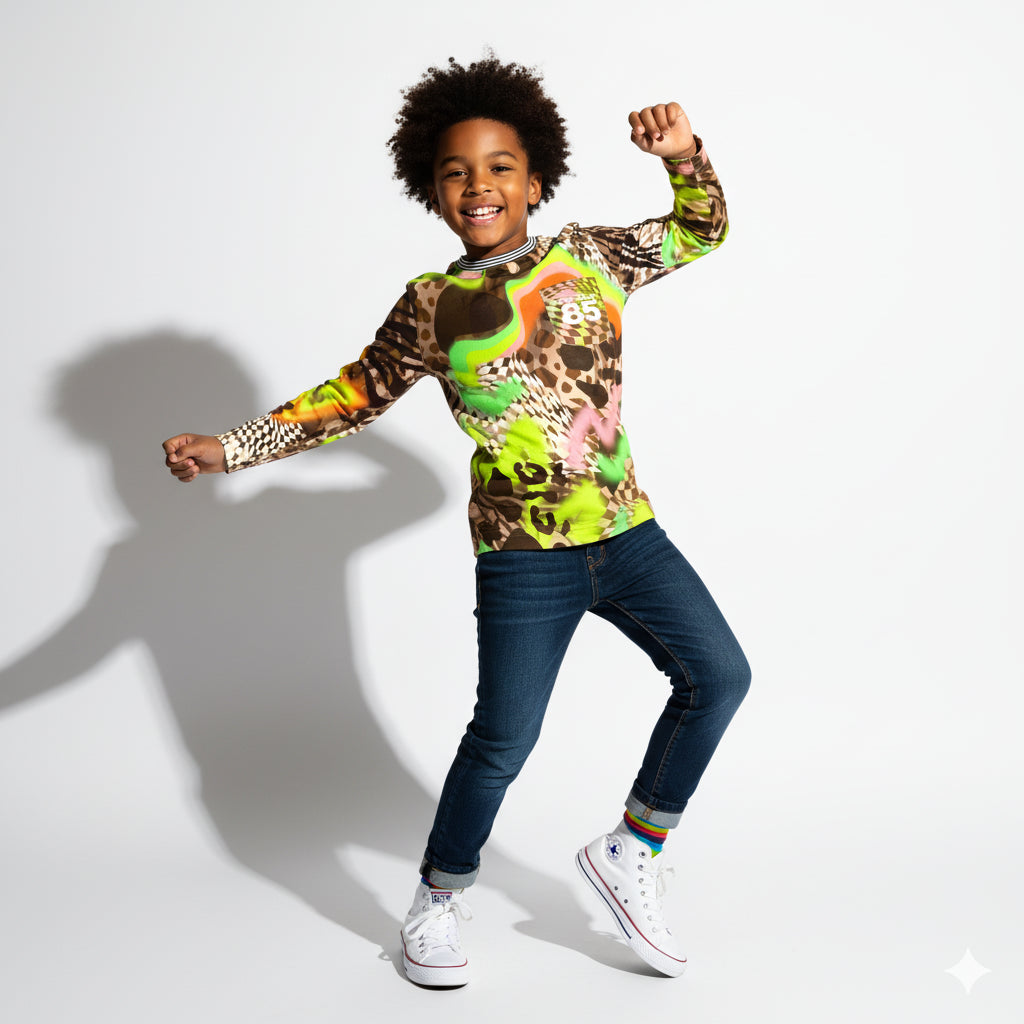 Kid's Wild Animal Long Sleeve T-Shirt