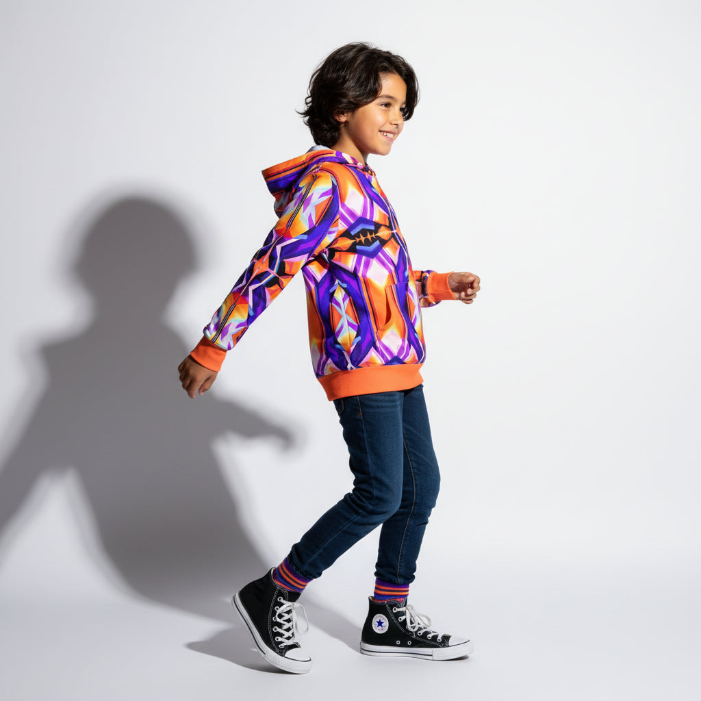 Kaleidoscope Hoodie – Pullover Hoodie in 100% Cotton Fleece