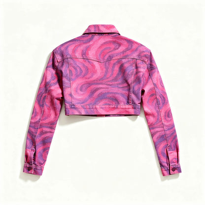 Cropped Jean Cotton Jacket Purple Storm