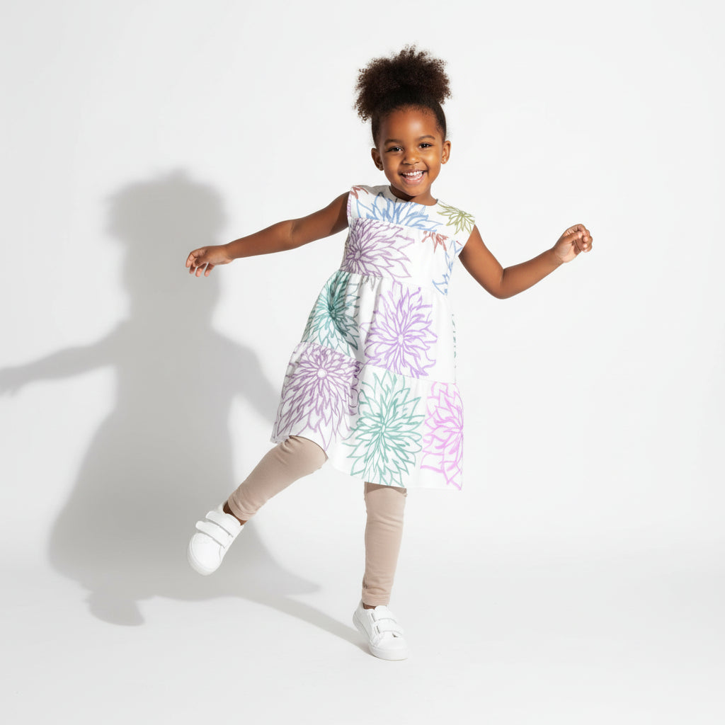 StarFlowers on a Ruffle Dress 