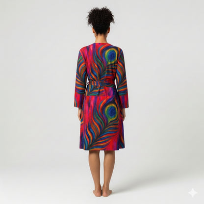 Wrap Dress Hot Pink Feather