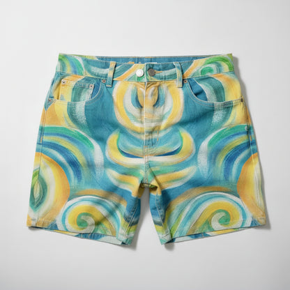 Regular Jean Shorts Sea Swirls