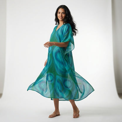 Caftan Indigo Child - Lightweight Organic Cotton Voile