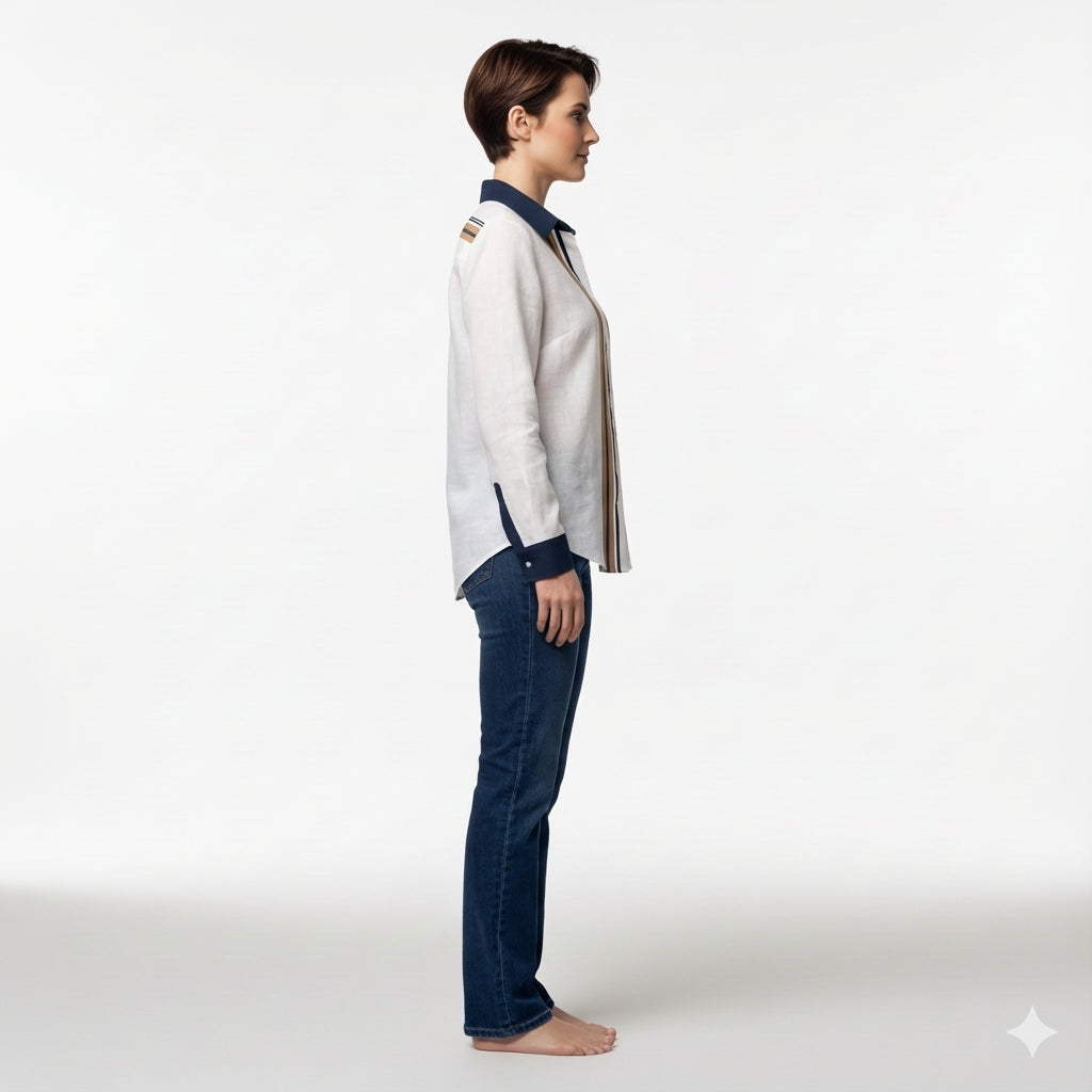 Striped Button Front Shirt