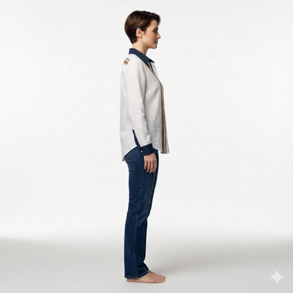 Striped Button Front Shirt