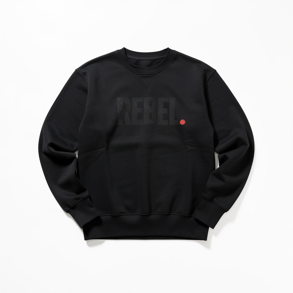Black on Black - Organic Cotton Crew Neck Sweatshirt 