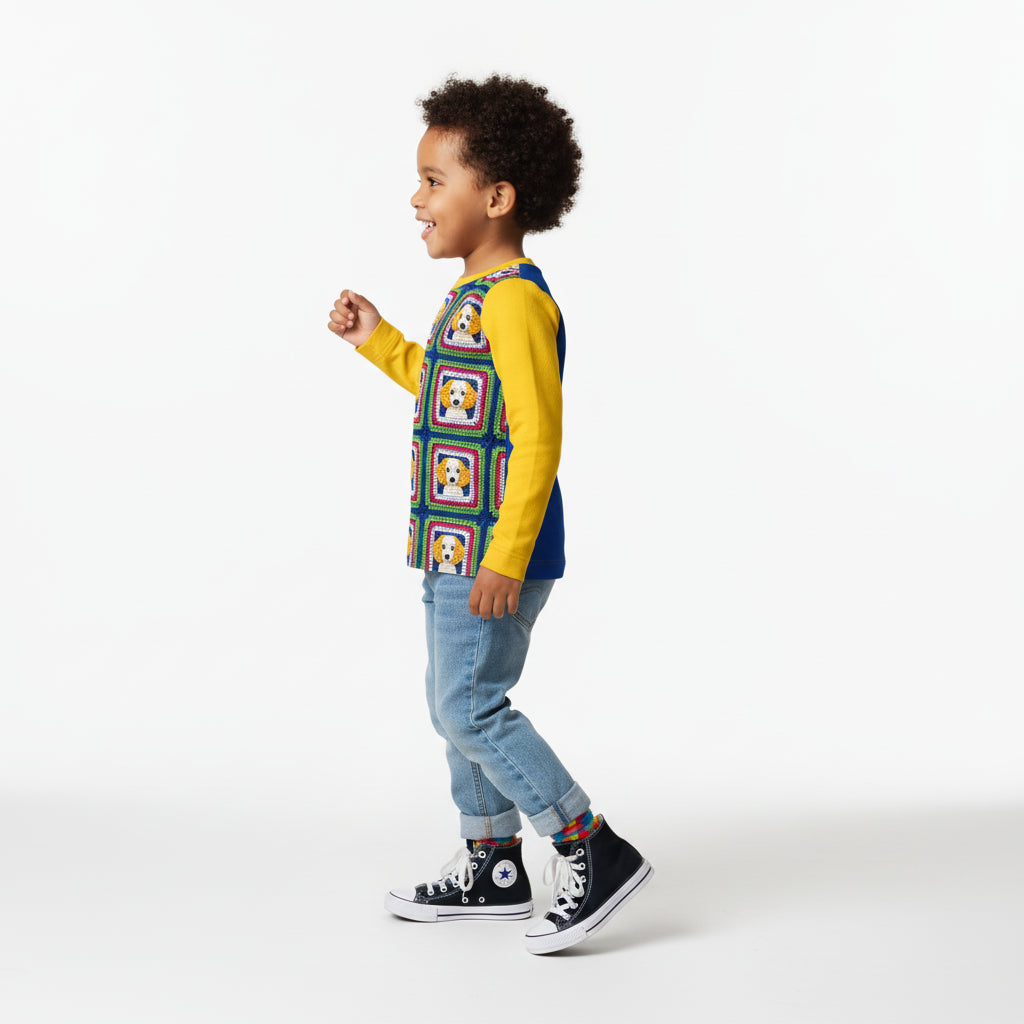 Puppy Portrait Top – Children’s Long Sleeve T-Shirt