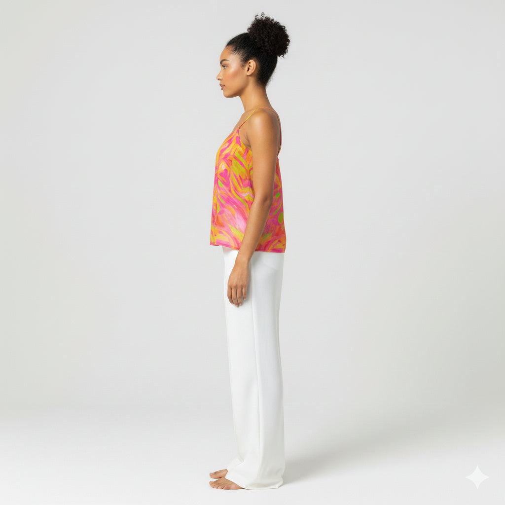 Camisole Pink Noodles in Lightweight Organic Cotton Voile