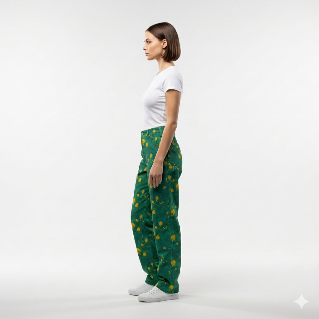 Carpenter Pants Yellow Flowers