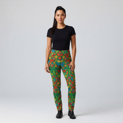 Skinny Jeans Butterfly Flowers