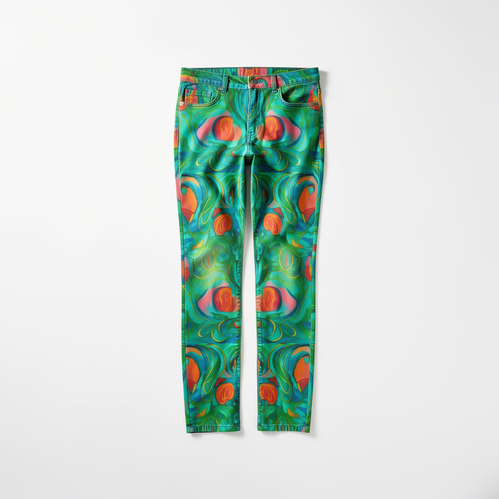 Skinny Jeans Floral Swamp – Slim Jeans in Heavyweight Stretch Cotton Denim