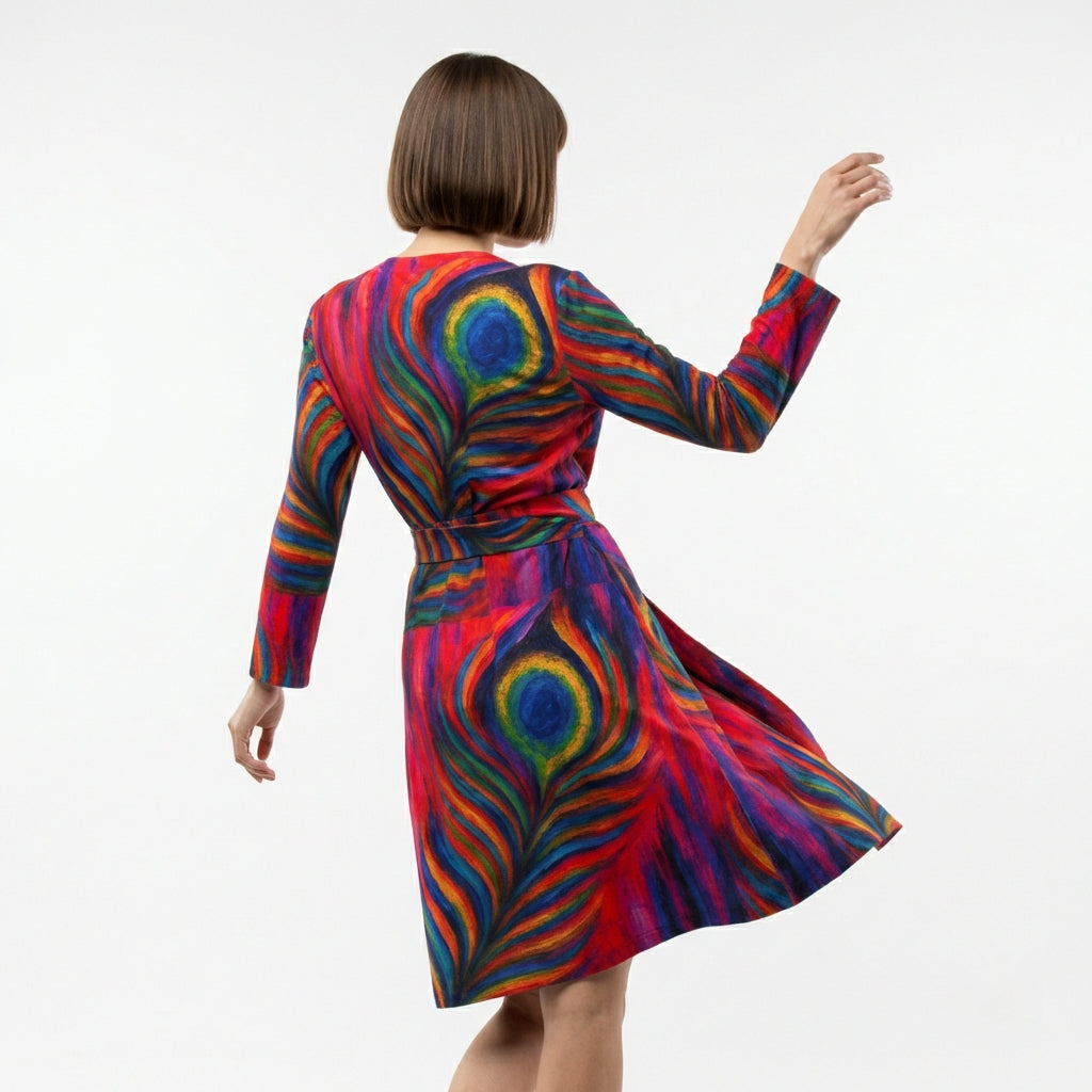 Wrap Dress Hot Pink Feather