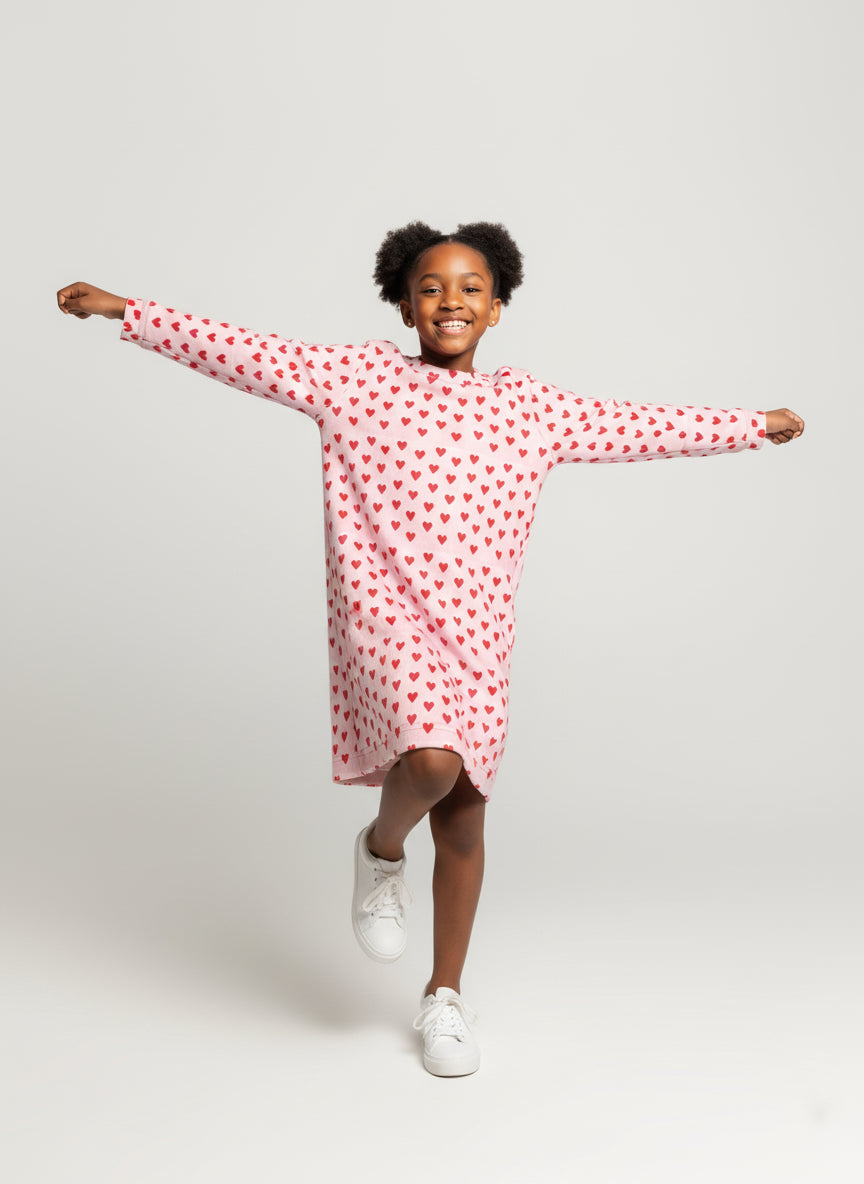 Sweet Pink Red Heart Outfit