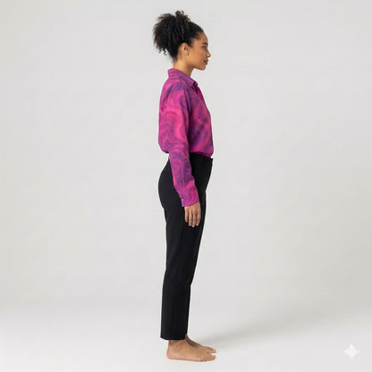 Button Front Shirt Purple Storm