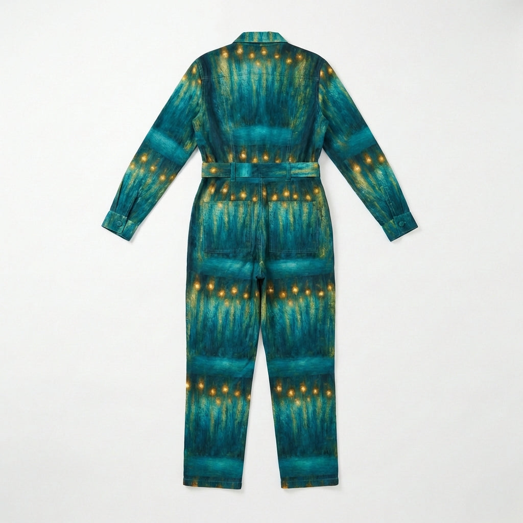 Lightweight Jumpsuit Starlight - Cotton Poplin Button Front