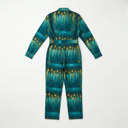 Lightweight Jumpsuit Starlight - Cotton Poplin Button Front
