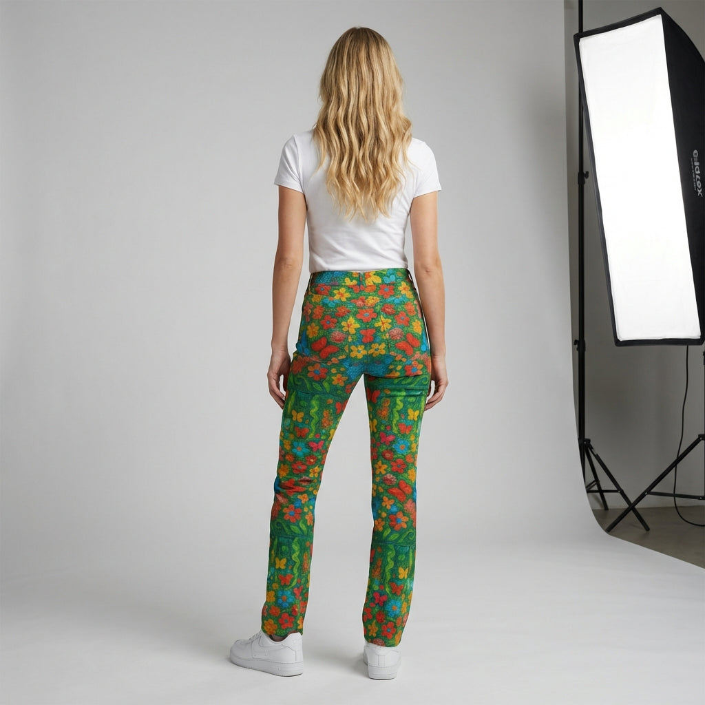 Skinny Jeans Butterfly Flowers