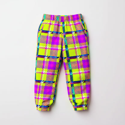 Kid's Neon Plaid Jogger