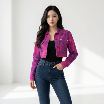 Cropped Jean Cotton Jacket Purple Storm