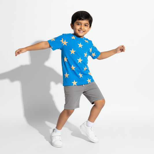 Unisex Star Tee (blue/yellow)