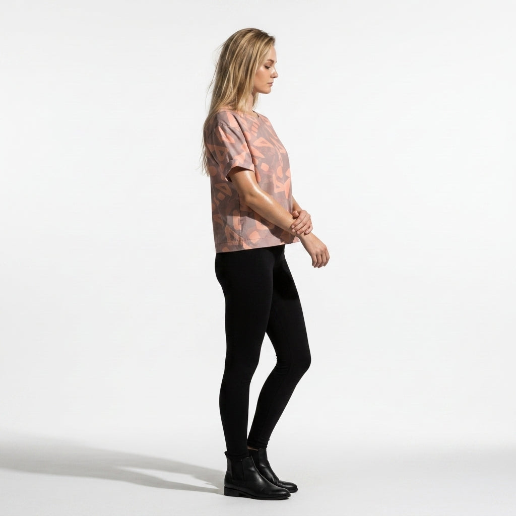 Trigon Rosy Mushroom Woven Tee