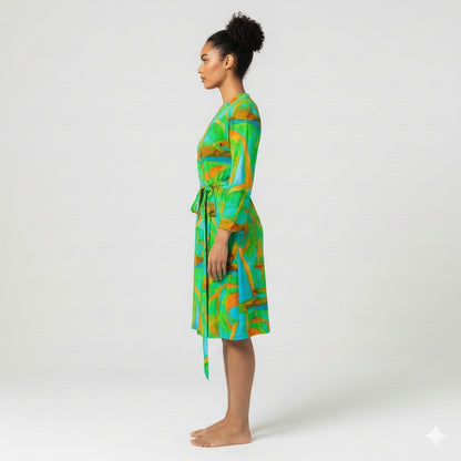 Wrap Dress Palm Tree Island – Traditional Jersey Wrap Dress