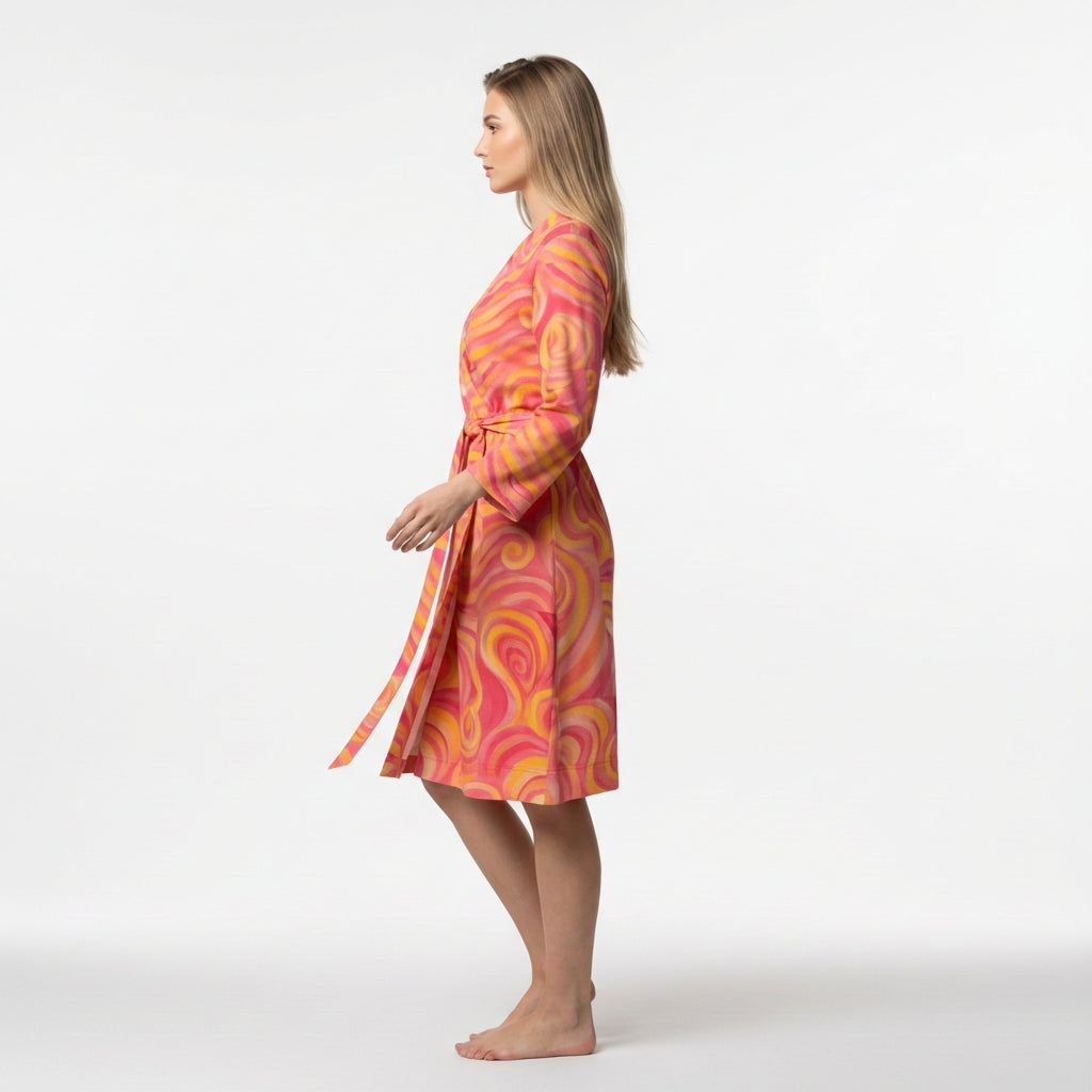 Wrap Dress Sunset Swirls