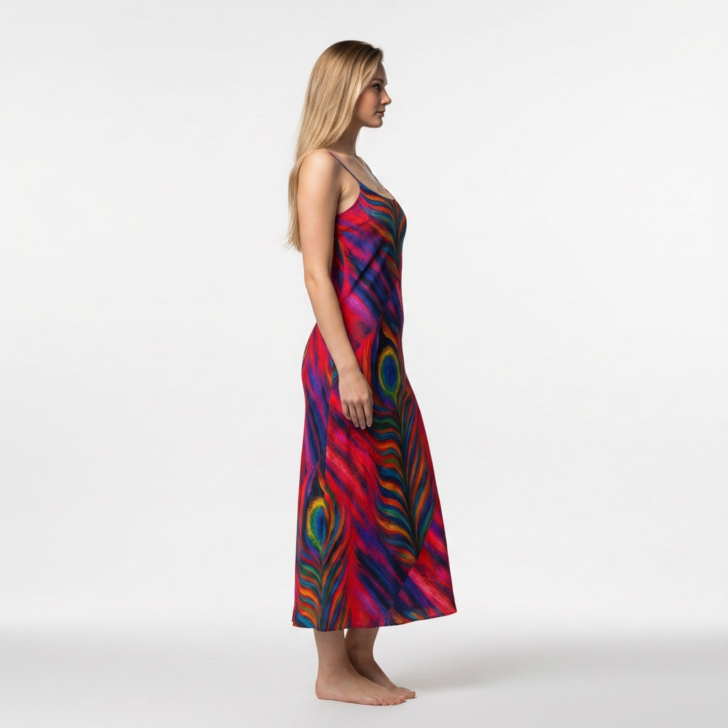 Bia Slip Dress Hot Pink Feather