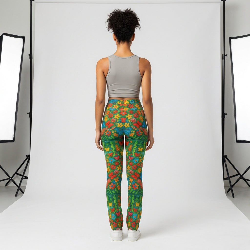 Skinny Jeans Butterfly Flowers